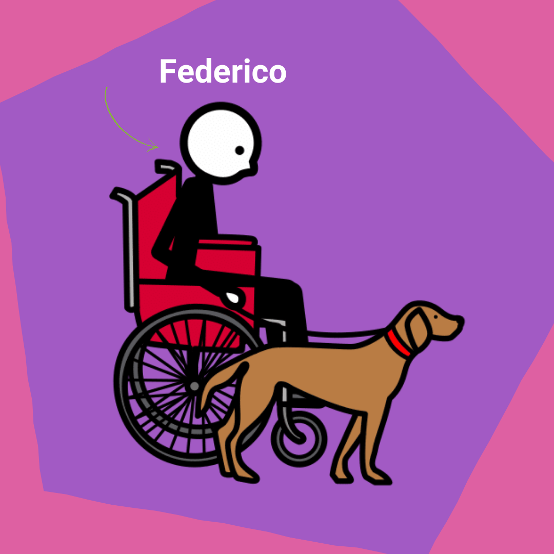 Federico pasea con su perro