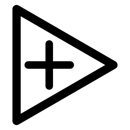 Símbolo de un triangulo con un signo más dentro.