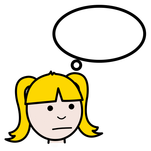 Una niña pensando.