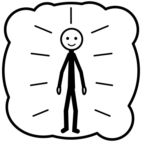 Respetuoso/a Un monigote sonriendo porque se está comportando bien.