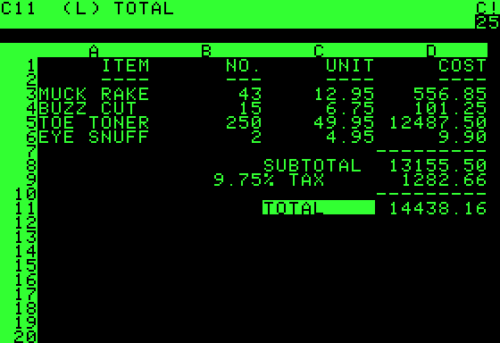 VIsiCalc VIsiCalc