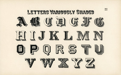 La imagen muestra un alfabeto en el que cada letra tiene una tipografías distinta.