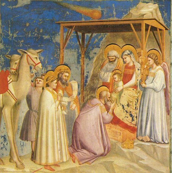 La adoración de los Reyes Magos, de Giotto di Bondone(siglo XIV)