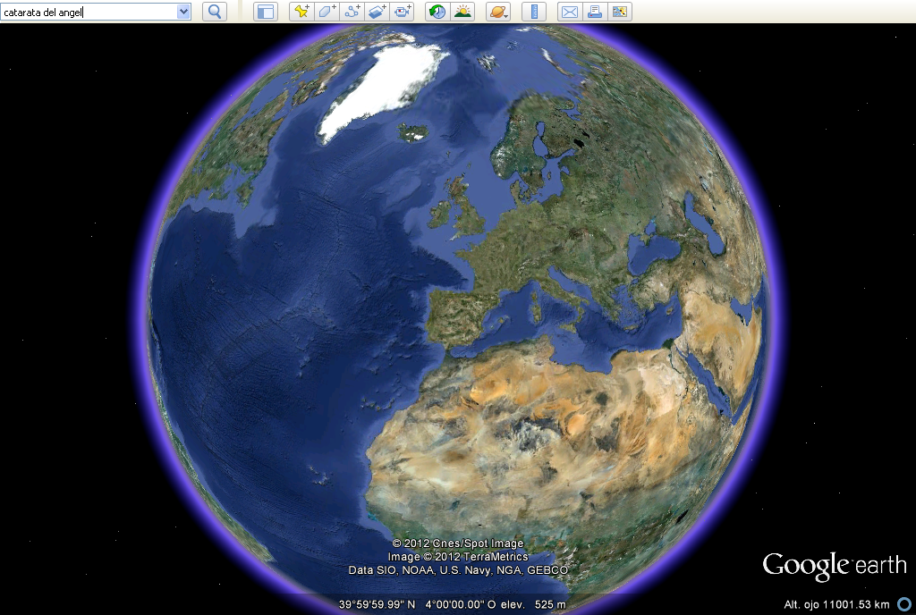 Vista de satélite de Europa y parte de África