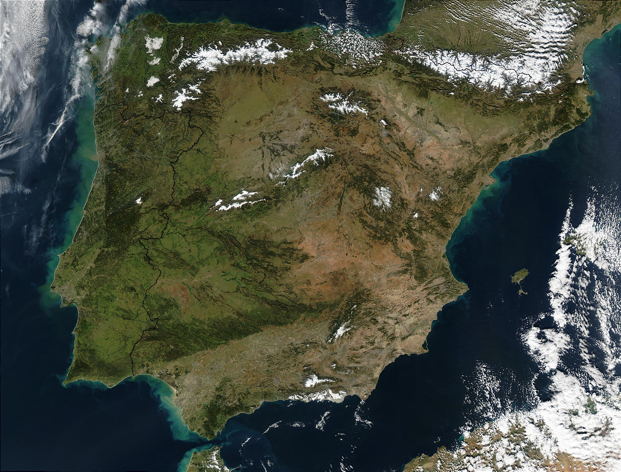Imagen de satélite de la Península Ibérica