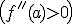 \(f''(a)>0 \)