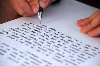 Writing with a pen