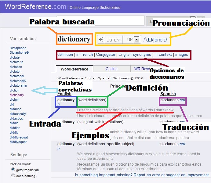 entrada diccionario