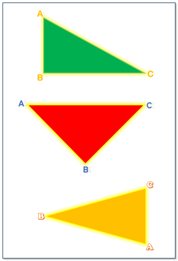 Triángulos de colores