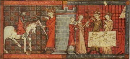 Escena de Perceval o el cuento del Grial, de Chrétien de Troyes