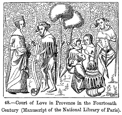 Grabado de amor cortés provenzal