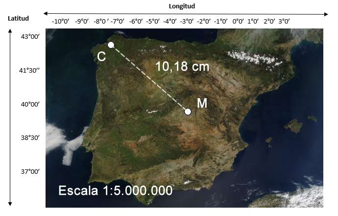 Mapa de la Península a escala 