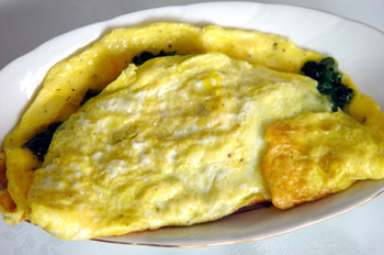 La imagen muestra una tortilla francesa