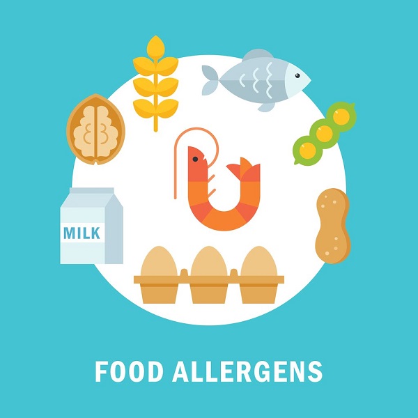 La imagen muestra alimentos de alergias