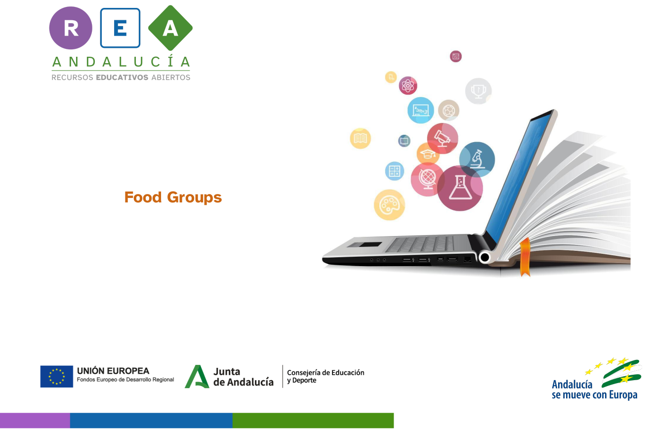 El archivo muestra una plantilla para rellenar con los diferentes grupos de alimentos.