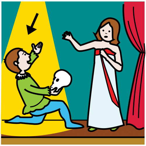  La imagen muestra dos personas actuando sobre un escenario.
