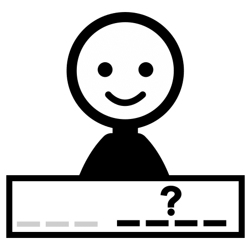 La imagen muestra la figura de una persona precedida por un cartel en el que existe un interrogante encima de una línea discontinua.