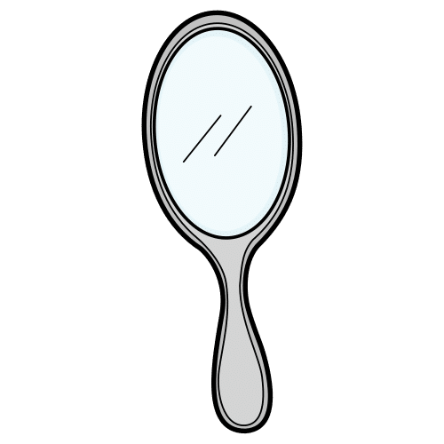 La imagen muestra un espejo de mano.