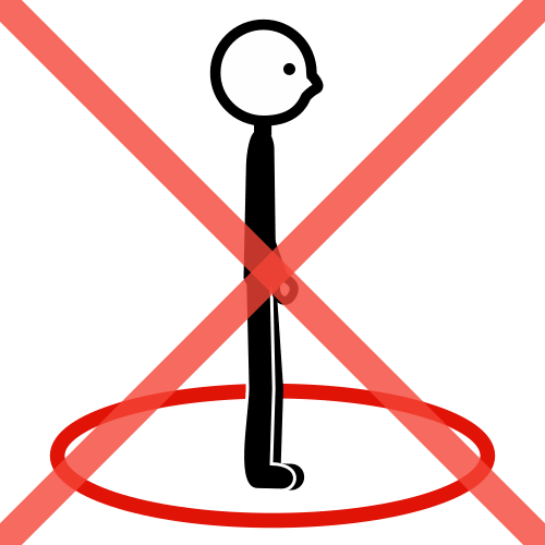La imagen muestra tachada una figura humana dentro de un círculo de color rojo.