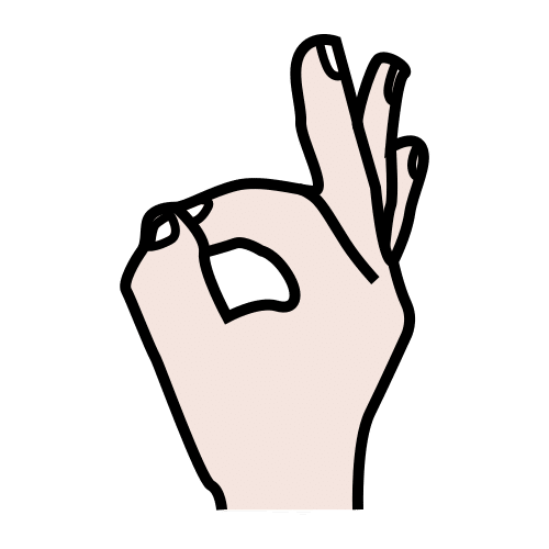 La imagen muestra una mano uniendo  el dedo índice y pulgar.  