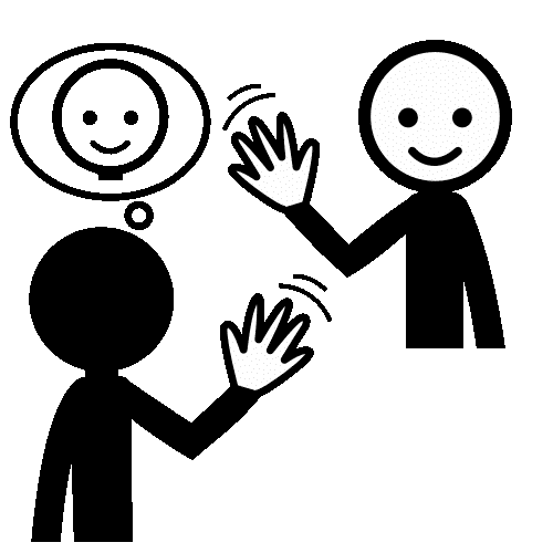 La imagen muestra dos personas que se saludan porque se reconocen