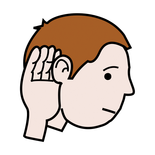 La imagen muestra un niño con la mano en la oreja escuchando. 