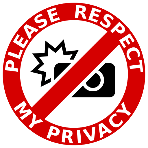 La imagen muestra una señal de prohibido en la que se pide que se respete la privacidad.