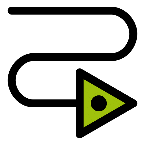 Imagen de una línea que conecta con un triángulo.