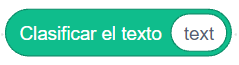 Imagen del bloque de programación clasifica texto de Scratch
