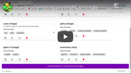 Vídeo sobre cómo guardar proyectos de Learning ML en la nube