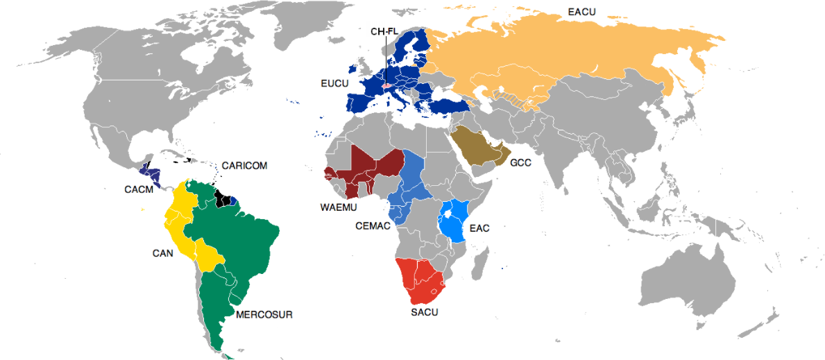 Mapa de integración económica