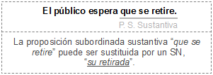 Ejemplo de subordinada sustantiva