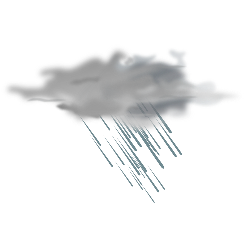 La imagen muestra una nube que está descargando lluvia