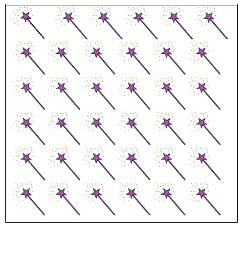 La imagen muestra una serie de varitas con forma de estrella en la punta