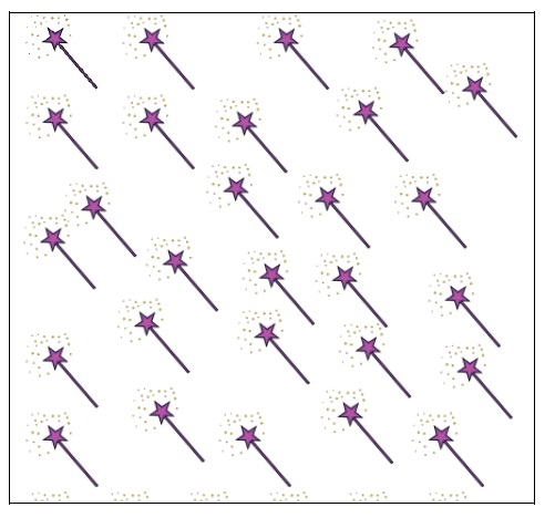La imagen muestra una serie de varitas con forma de estrella en la punta