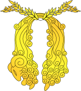Piel de oro de un carnero colgada de la rama de un árbol