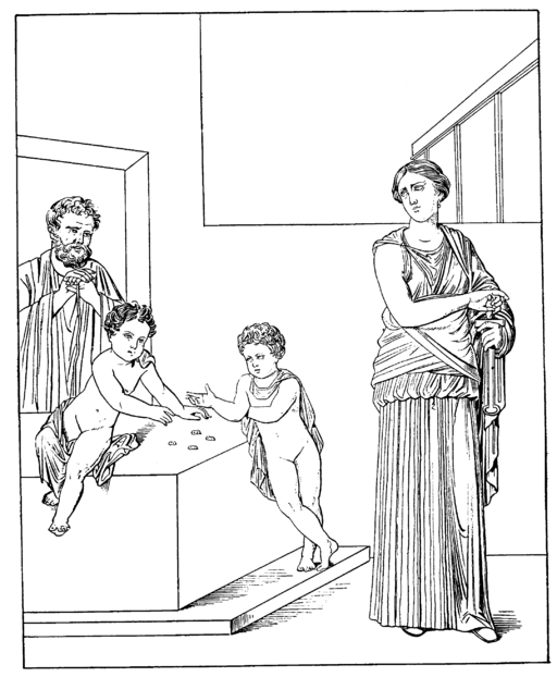 Medea, con una espada escondida bajo el manto, medita el asesinato de sus hijos