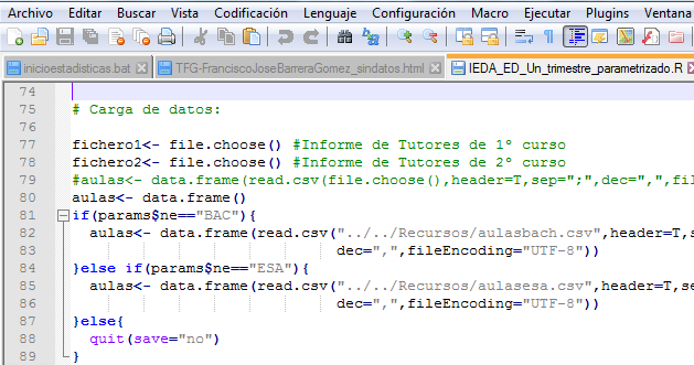 Código fuente en Notepad++