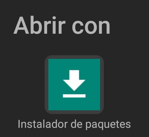 Captura de pantalla del instalador de paquetes de Android.