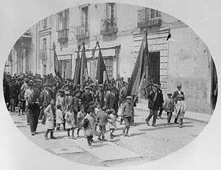 Manifestación obrera en Guadalajara.1918.