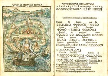 Edición de 1516 del libro Utopía, de Tomás Moro