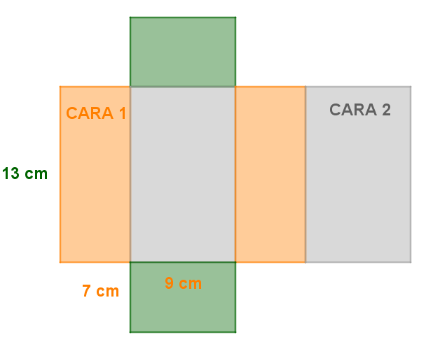 Desarrollo plano lados prisma