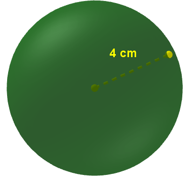 Esfera de radio 4 cm