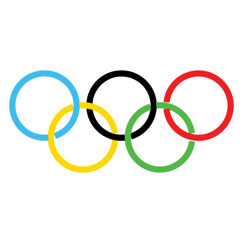 La imagen muestra los anillos olímpicos.