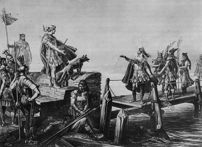 César y Divicón en el río Arar