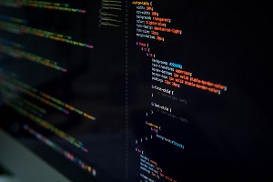 Computer screen with computing language