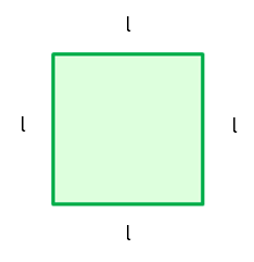 Imagen de un cuadrado con todos sus lados nombrados como “l”
