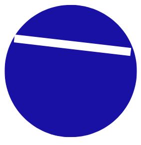 Imagen de un círculo azul con una línea blanca