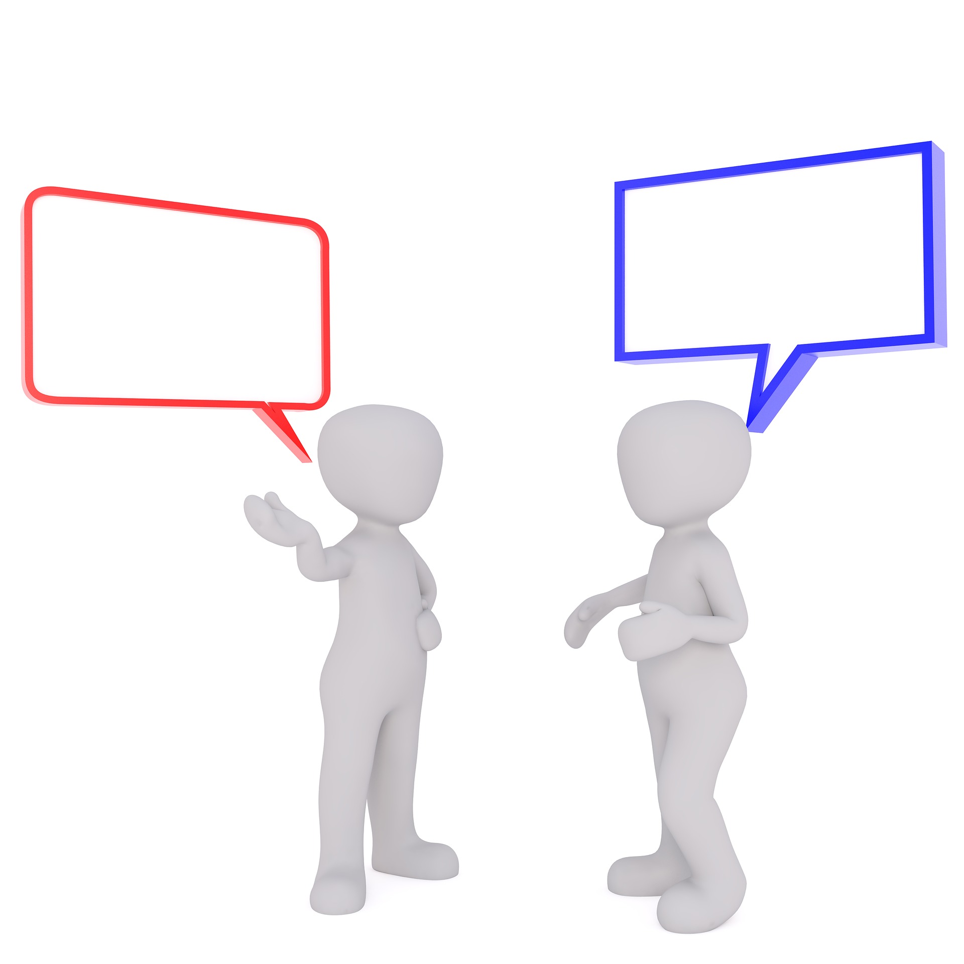 Imagen que simula la conversacion entre dos personas en Lengua de Signos