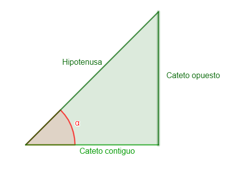 La imagen muestra un triángulo rectángulo
